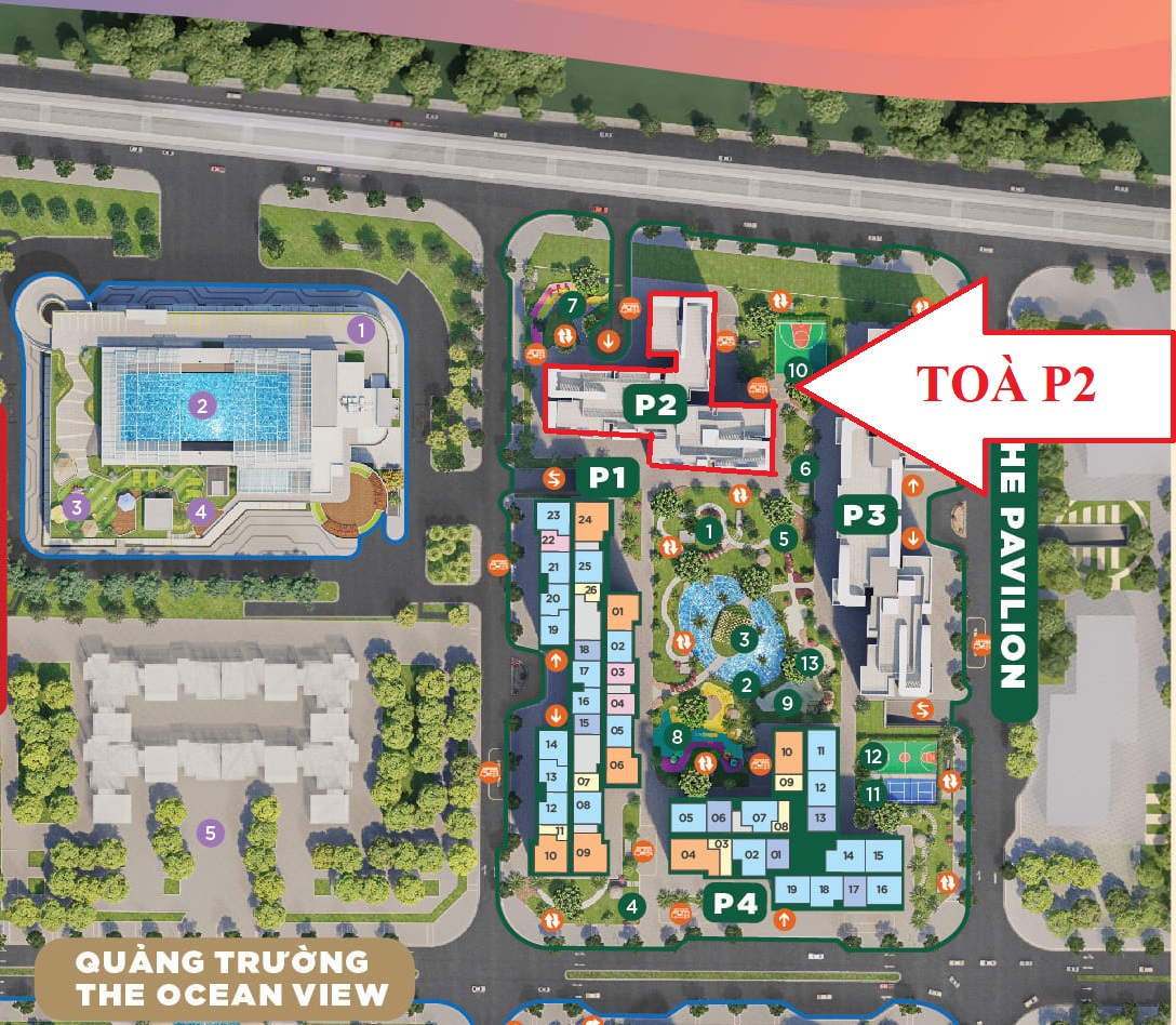 Thông tin tòa P2 Phân khu The Pavilion Vinhomes Ocean Park 9 Toà P2 phân khu Ocean View Vinhomes Ocean Park
