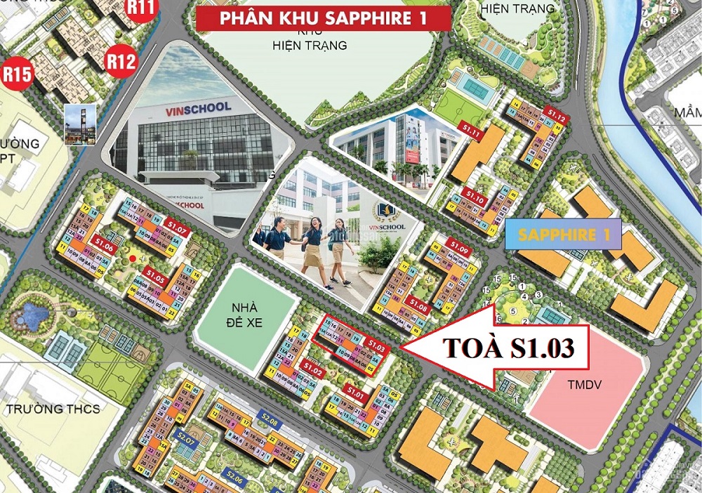 Thông tin tòa S1.03 Vinhomes Ocean Park 8 Vị trí toà S1.03 Vinhomes Ocean Park