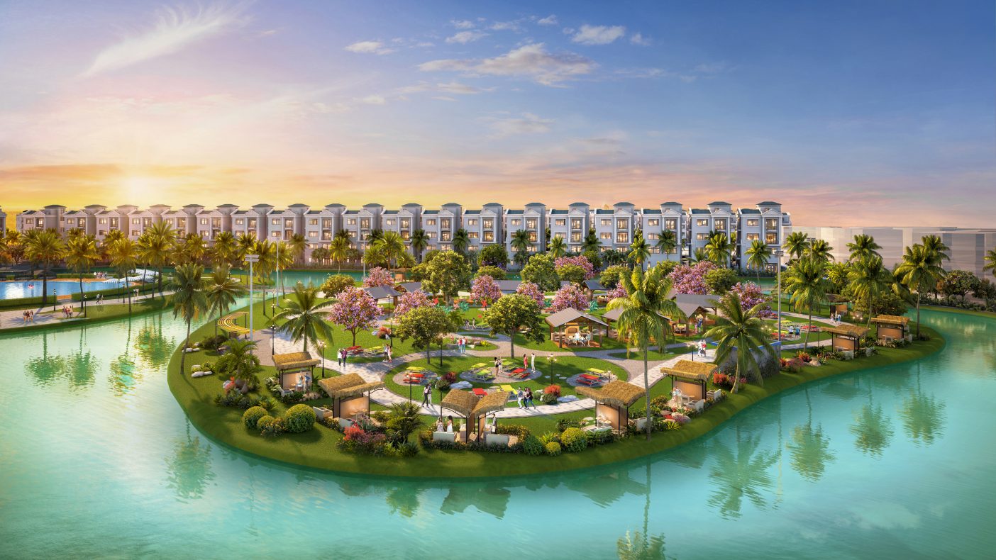 Cảnh quan pk Vịnh Xanh Vinhomes Ocean Park 3 The Crown