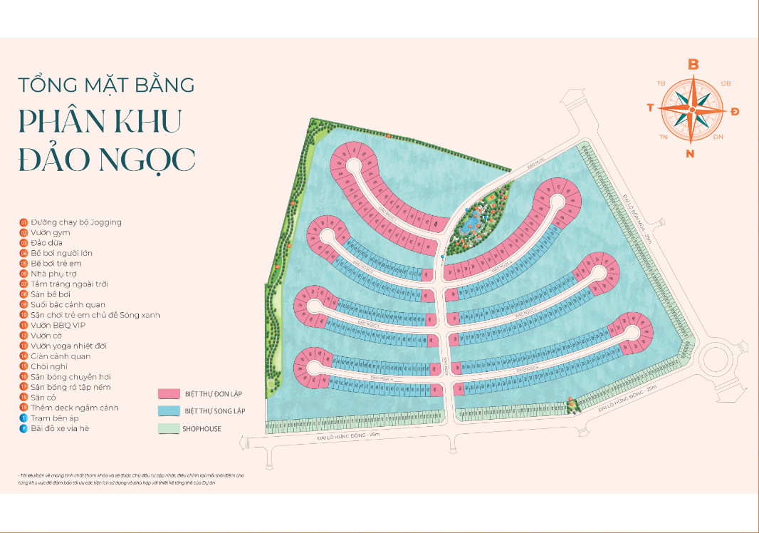 Mặt bằng phân khu Đảo Ngọc Vinhomes Ocean Park 3 The Crown