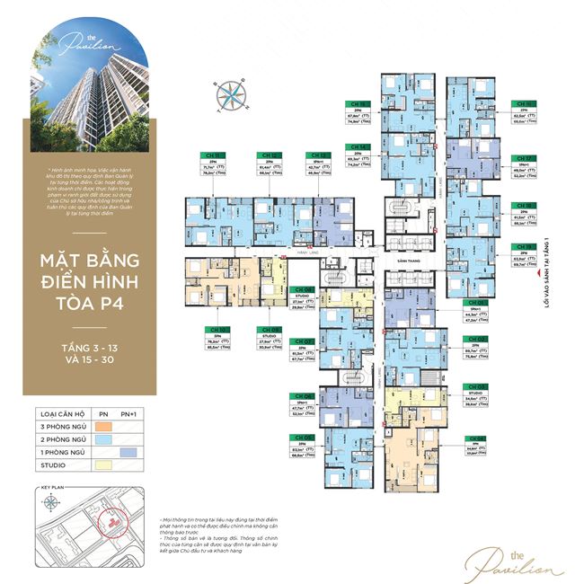 Thông tin tòa P4 Phân khu The Pavilion Vinhomes Ocean Park 10 Mặt bằng toà P4 phân khu The Pavilion