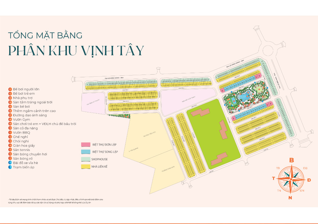 Mặt bằng phân khu Vịnh Tây Vinhomes Ocean Park 3 The Crown