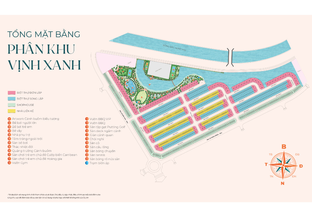 Mặt bằng phân khu Vịnh Xanh Vinhomes Ocean Park 3 The Crown