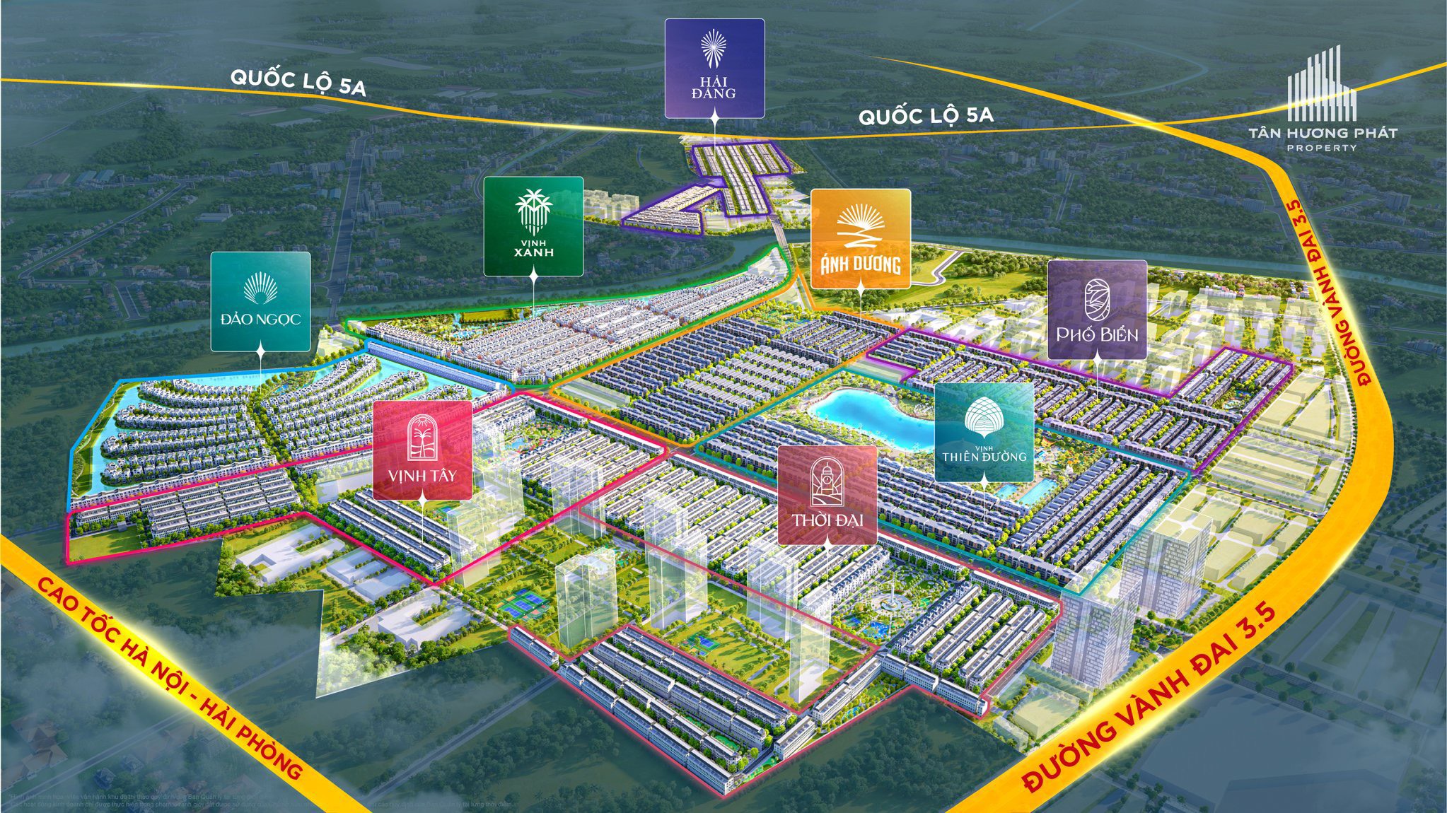 Vị trí phân khu Vịnh Xanh Vinhomes Ocean Park 3 The Crown